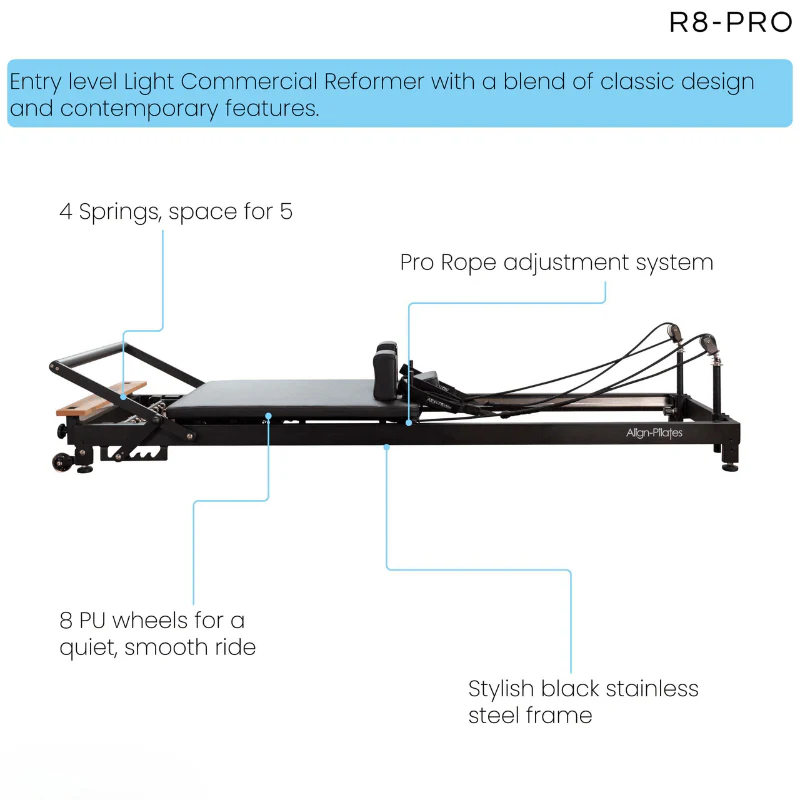 Align-Pilates R8 Pro Reformer – Black