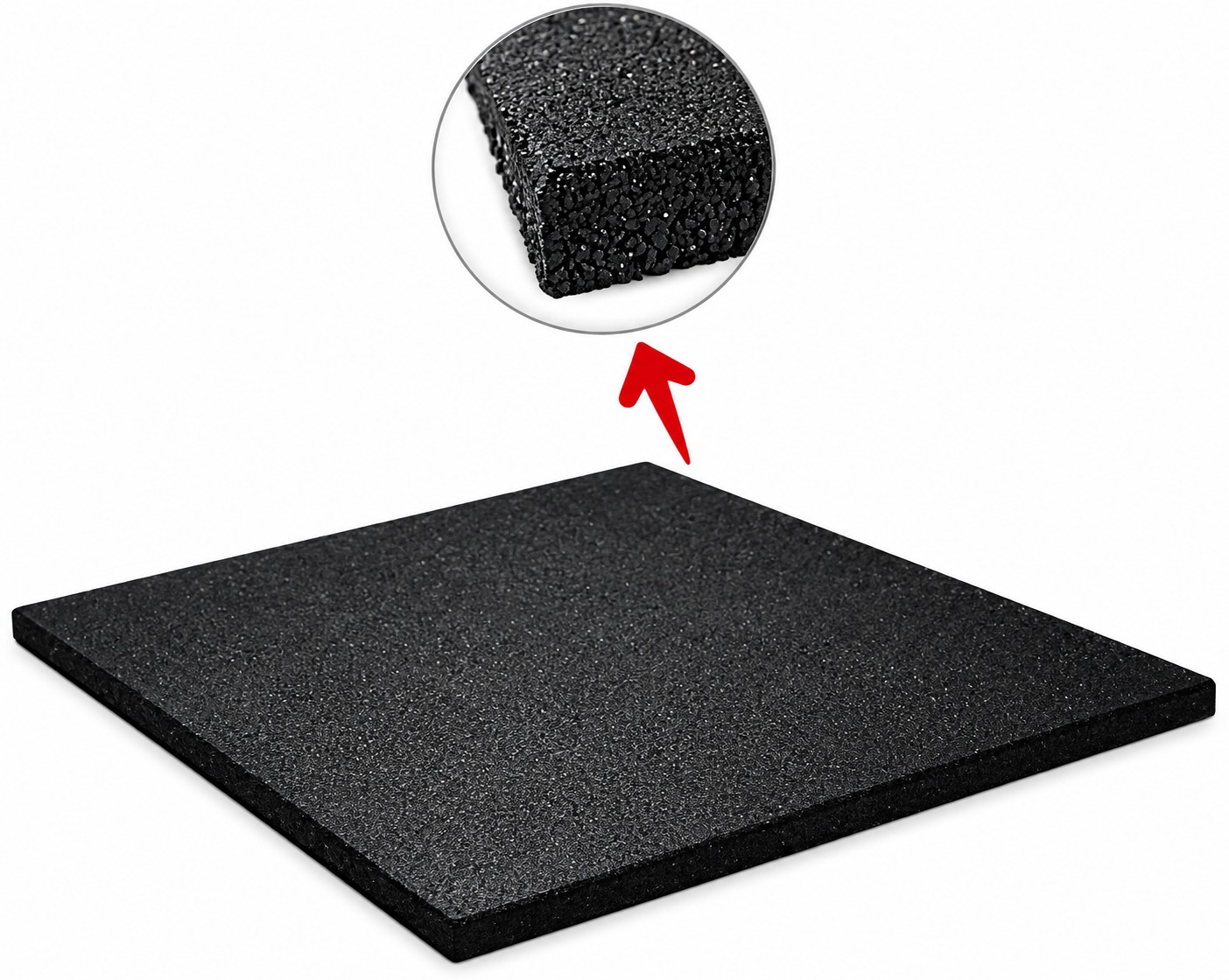 Terrafit Fitness Classic Tile Rubber Gym Flooring Mat 20 mm, 100 x 100 CM