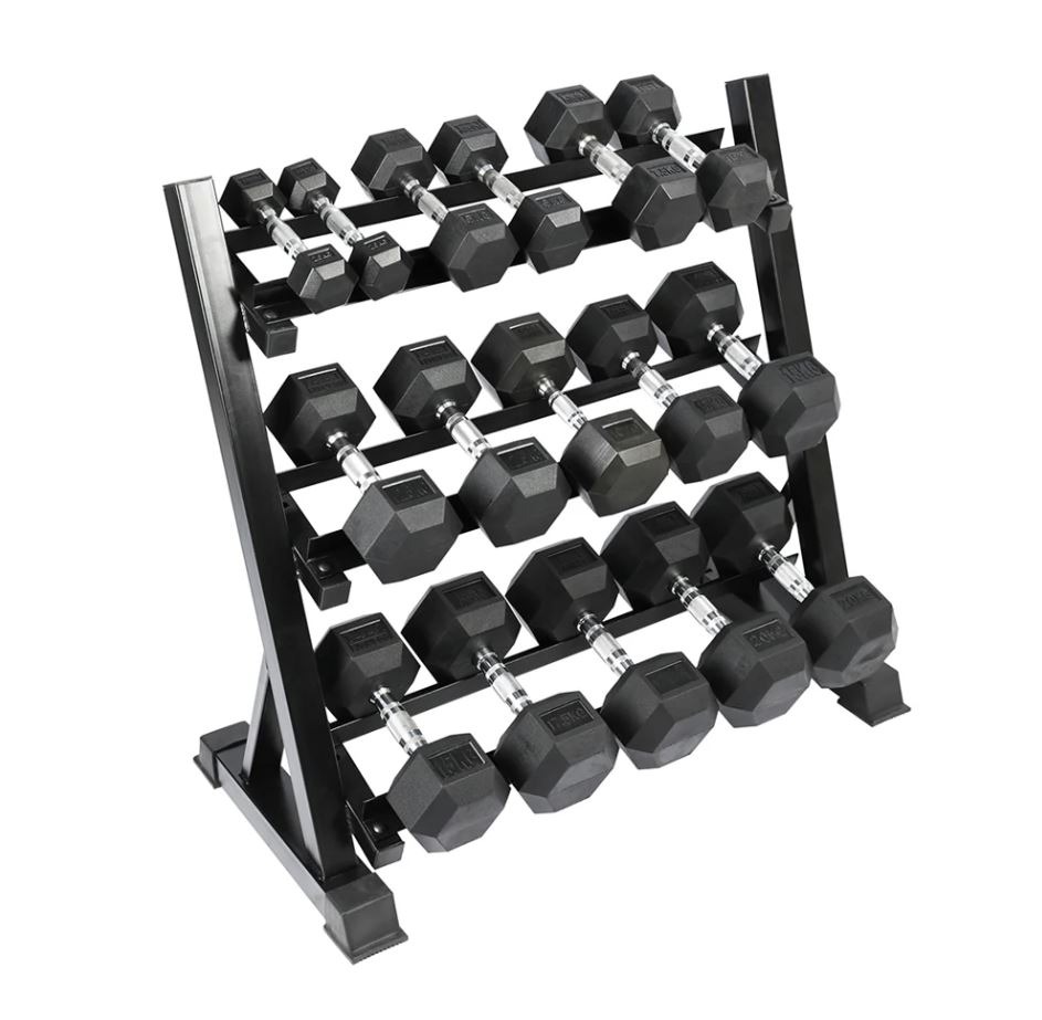 Miracle Fitness Hex Dumbbell Set With Dumbbell Rack / 2.5kg to 20kg with Rack