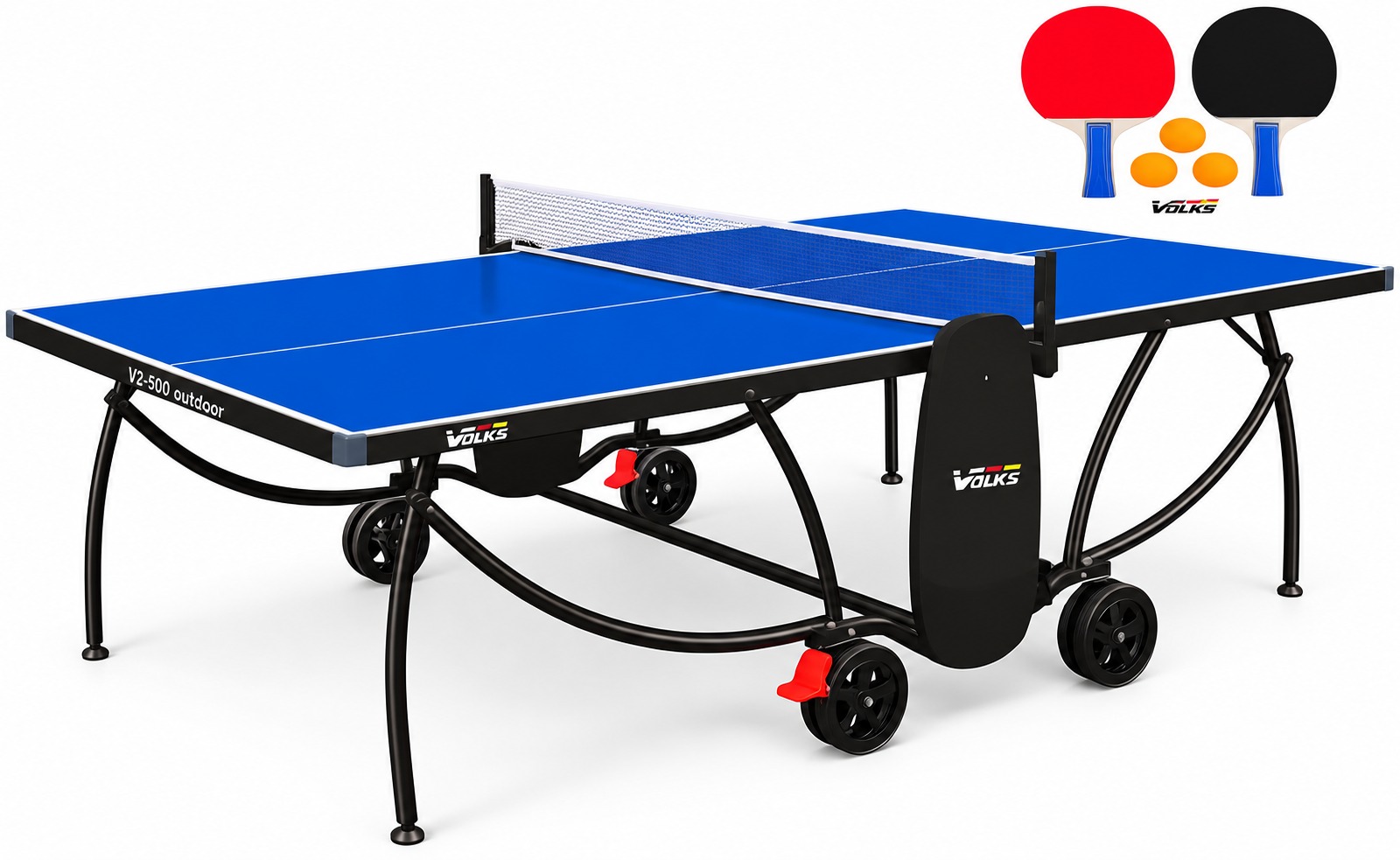Volksgym TT Table Outdoor (4mm ACP) with 2 Racket + 3 Balls