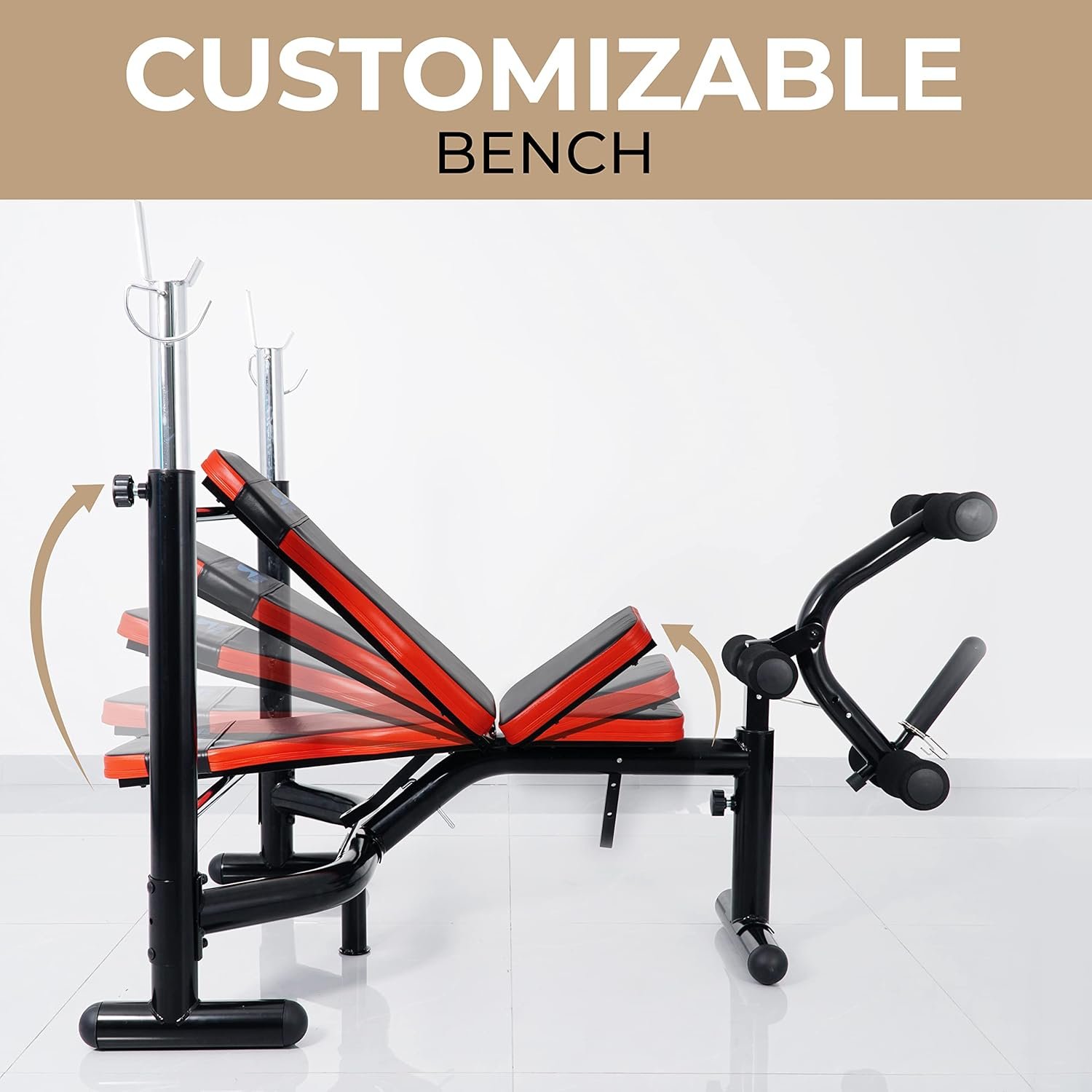 Miracle Fitness Heavy Duty Multi Functional Weight Lifting Bench with Rack