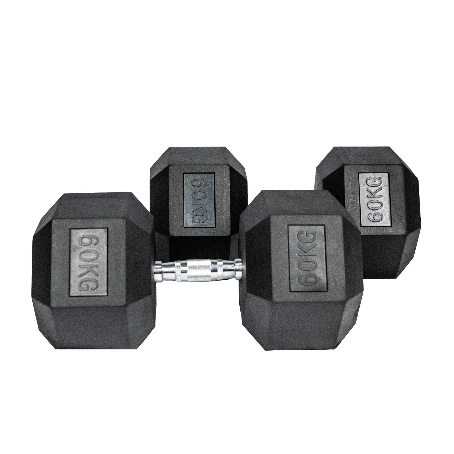 Miracle Fitness Rubber Hex Dumbbells | 55 Kg Pair