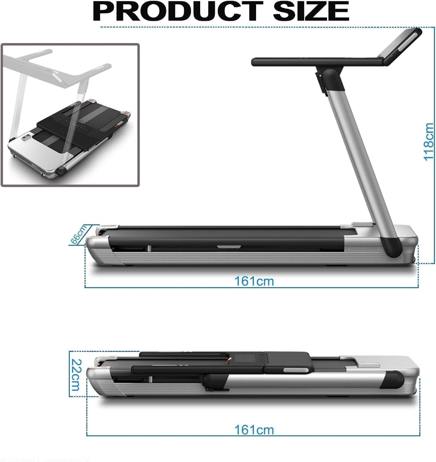 SKY Fitness Foldable Treadmill For Home |2.5HP Under Desk Electric Treadmill