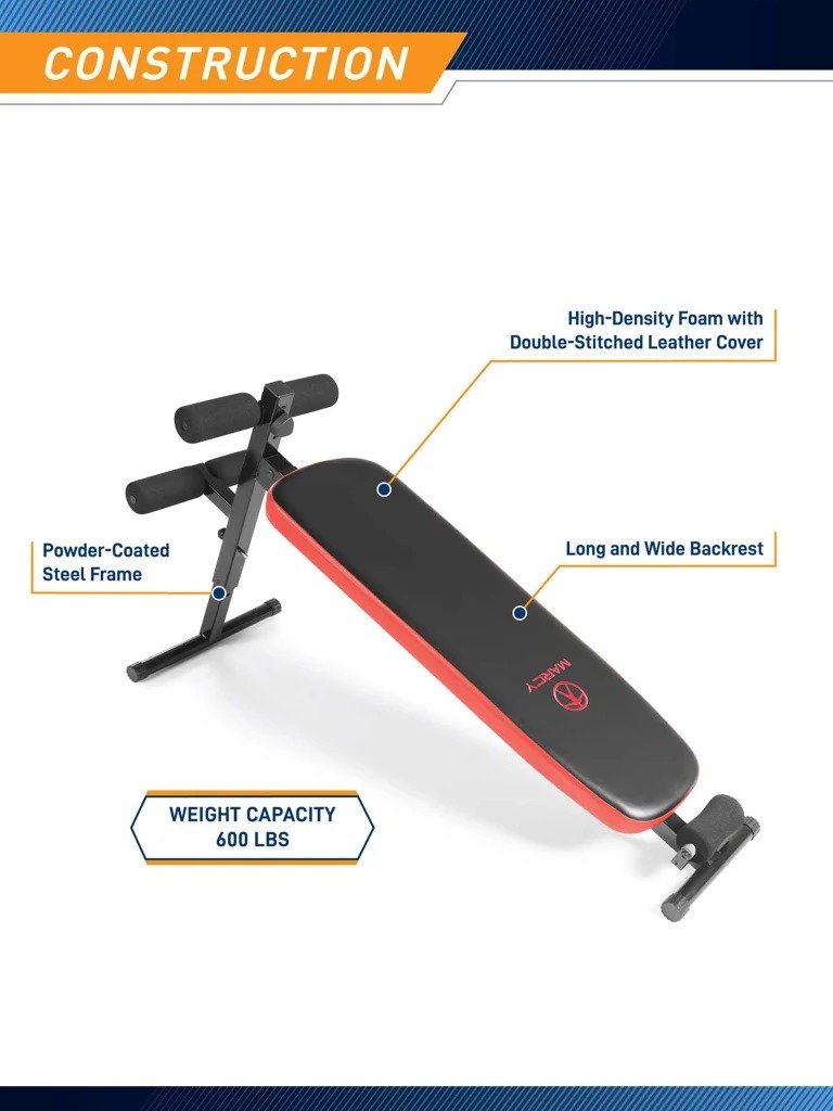 Marcy Utility Bench with Headrest | Slant Board | SB 4606