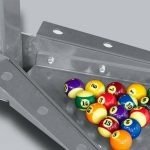 Bilijardai Decotech Modern Pool Table in Anthracite Finishing with Ball Return System 7ft with Glass Dining Top