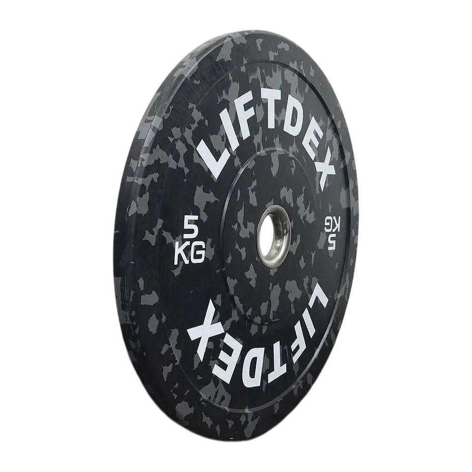 Liftdex 3D Camo Fleck Rubber Bumper Plate - Black + Grey Camo| 5Kg - 25Kg