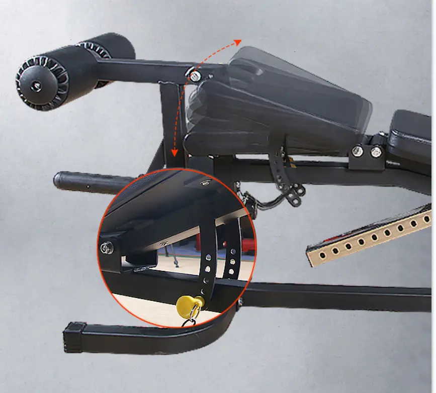 Miracle Fitness Heavy Duty Adjustable Bench with Leg Extension with Leg Curl & Preacher Curl Attachment - Flat/Incline/Decline