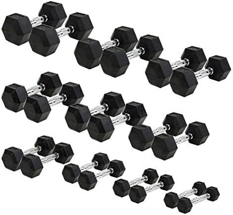 Miracle Fitness Hex Dumbbell Set 1 KG TO 10 KG with 3 Tier Dumbbell Rack ( 10 PAIRS)