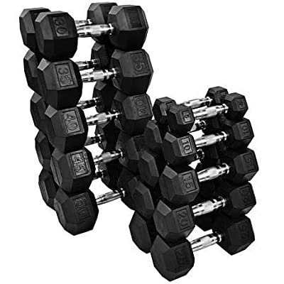 HEX DUMBBELLS SET 2.5KG TO 25KG WITH HEAVY DUTY DUMBBELL RACK/MIRACLE FITNESS