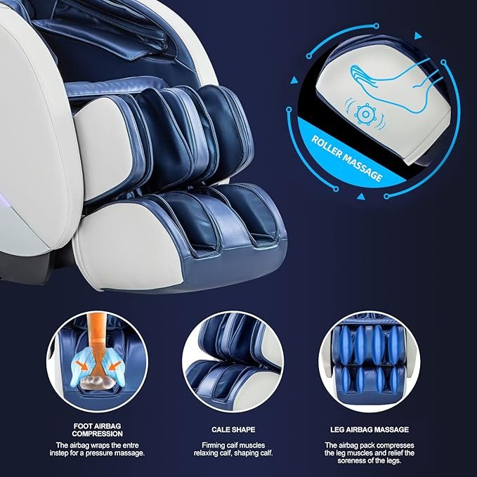 Massage Chair for Full Body Massaging with 5 AUTO Programs, Zero Gravity - Black