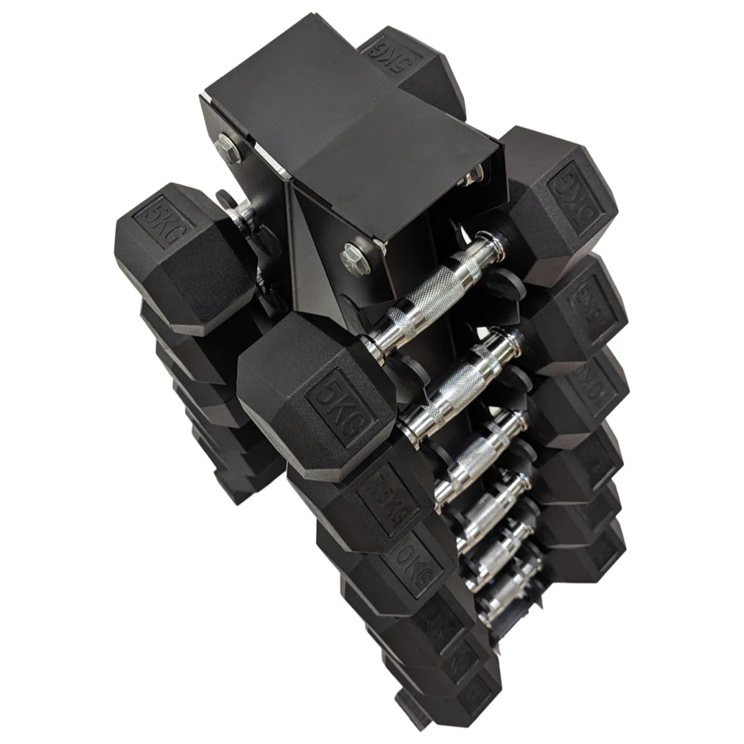 MIRACLE FITNESS HEX DUMBBELL SET 1 KG TO 10 KG WITH VERTICAL DUMBBELL RACK ( 10 PAIRS)