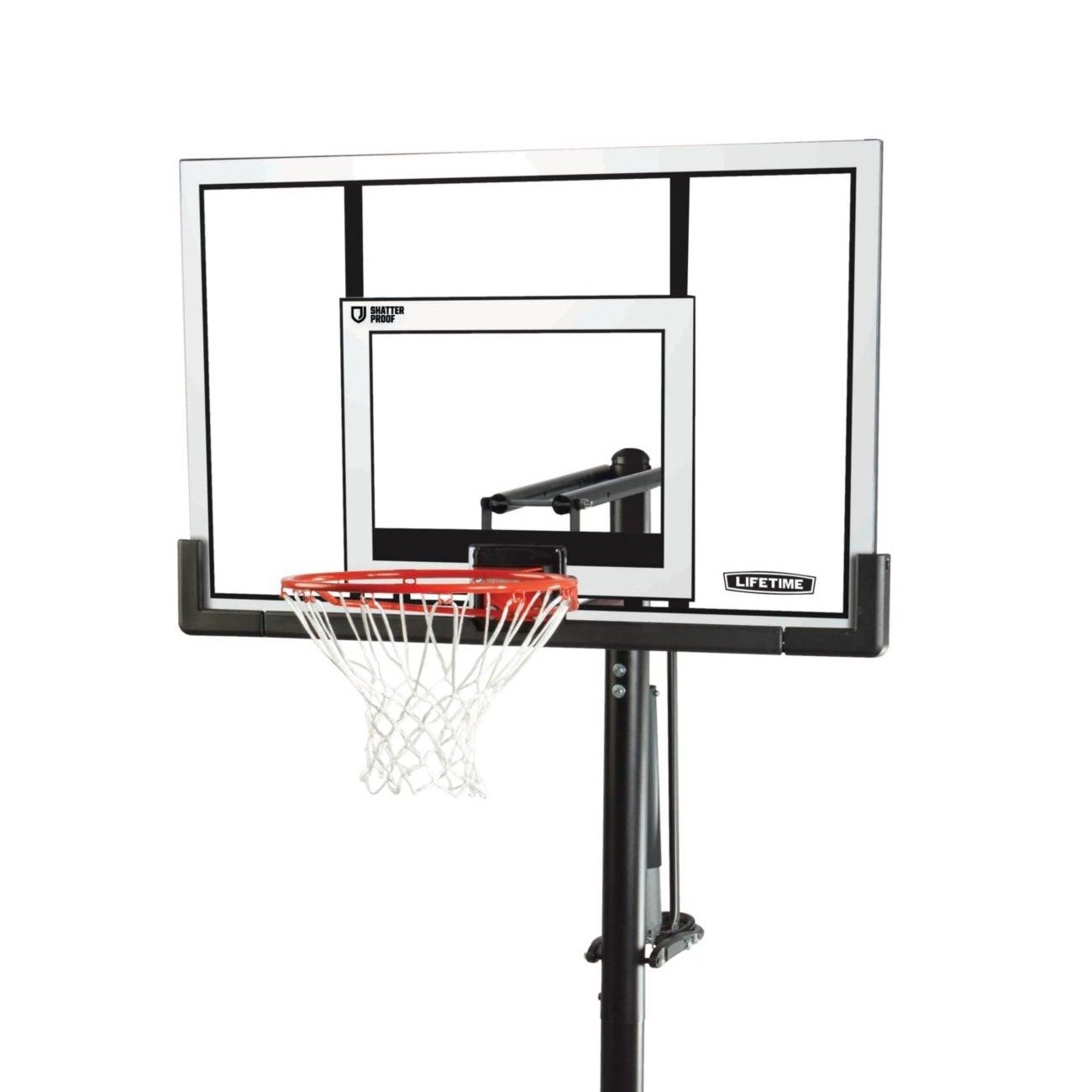 Life Time 52-Inch Portable Basketball Hoop – Adjustable & Shatterproof Backboard