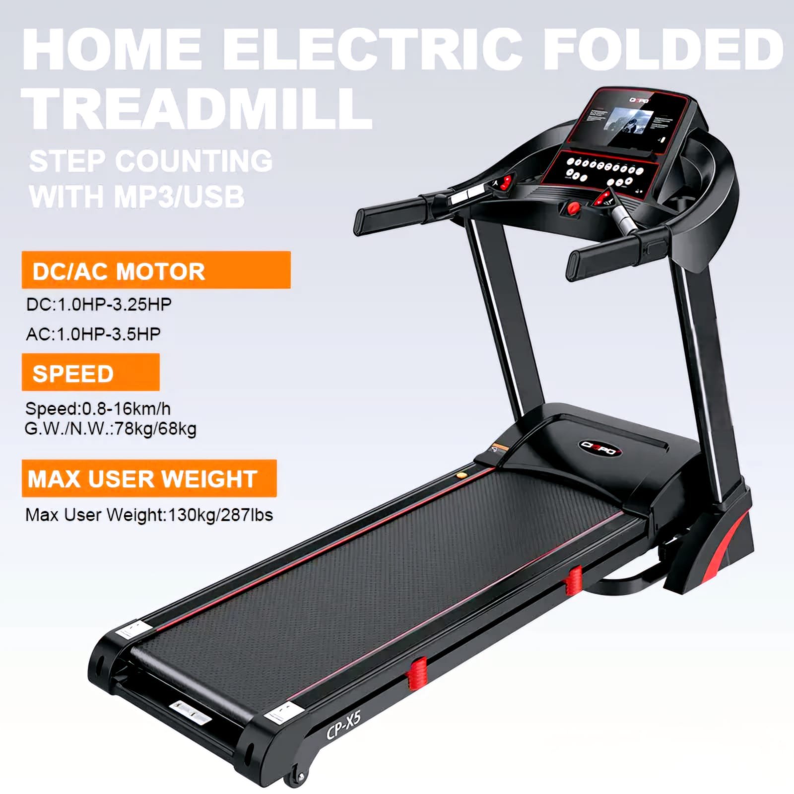Miracle Fitness Home Use Treadmill CP- X5 / 3.5HP