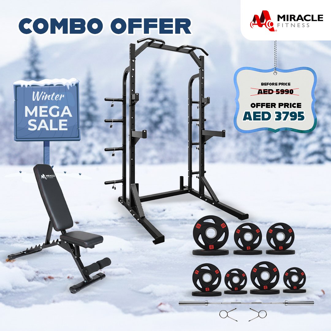 Miracle Fitness Squat Rack for Home Gym Combo