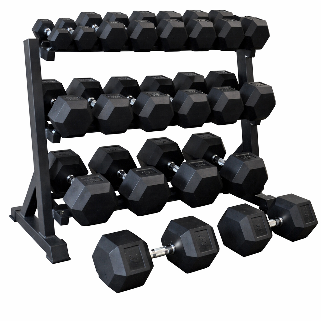 Miracle Fitness Hex Dumbbell Set With Dumbbell Rack / 2.5kg to 20kg with Rack