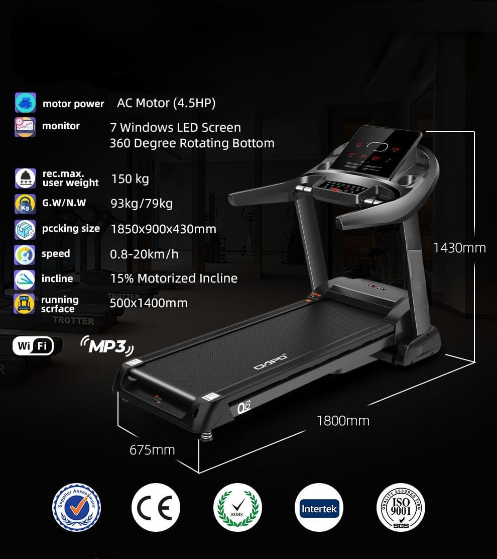 Miracle Fitness 4.5 HP Foldable Commercial Treadmill