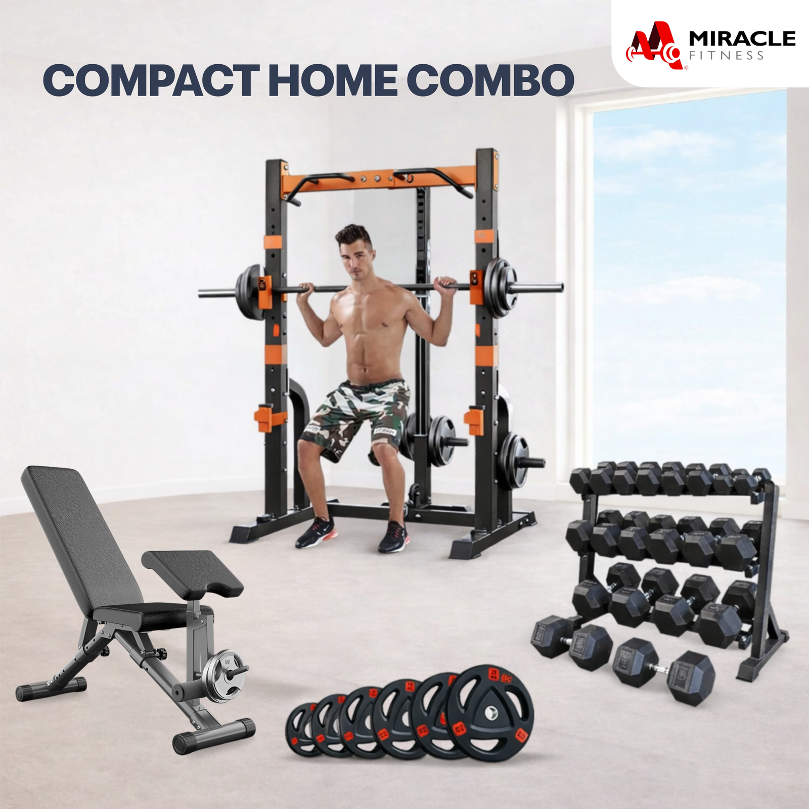 All in One Compact Home Gym Combo Set