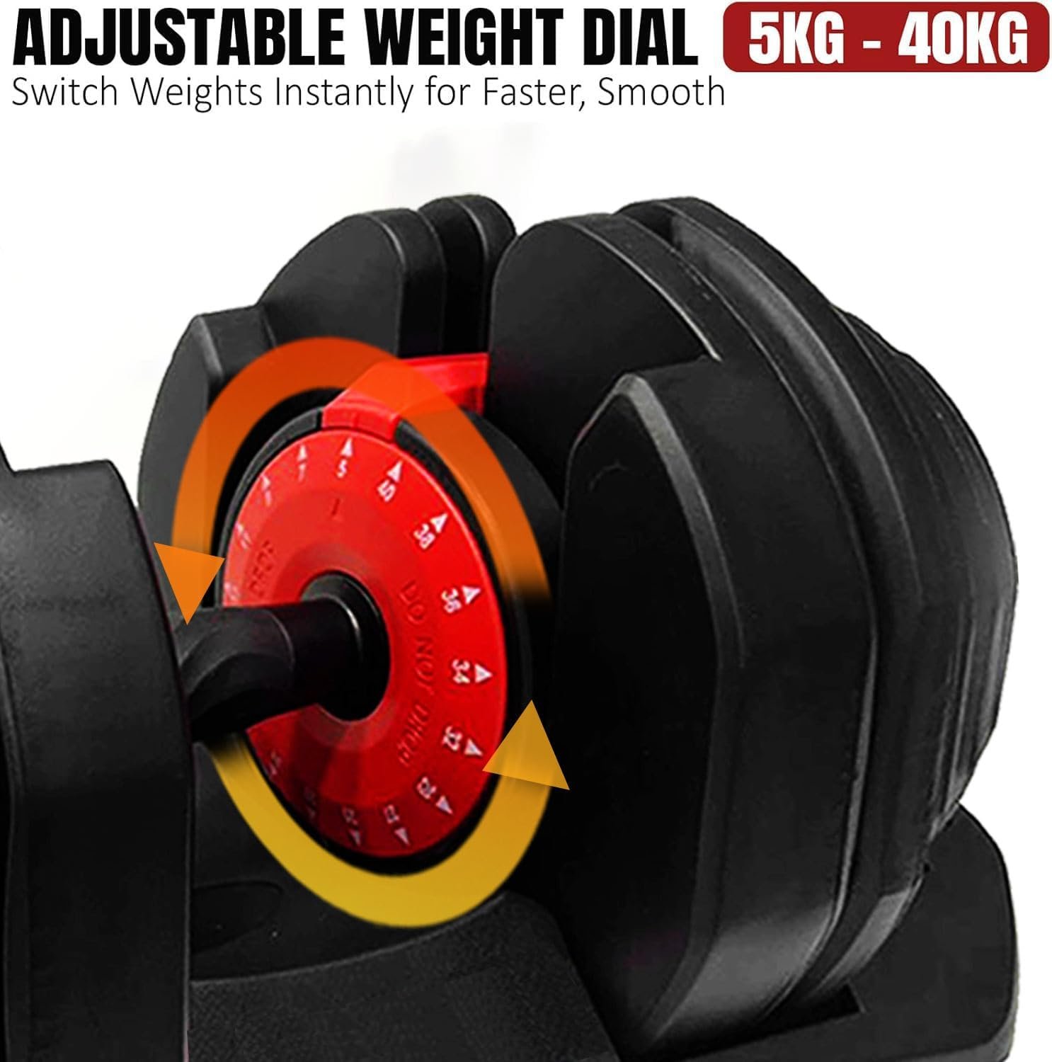 Miracle Fitness Adjustable Dumbbell Set - 5 Kg - 40 Kg ( Sold as Pair )