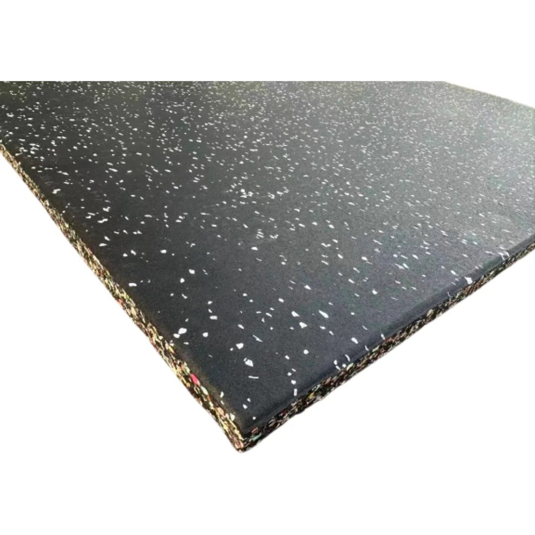 Body Strong Rubber Gym Mats Premium Flooring 1M X 1M X 20MM Speckled Grey