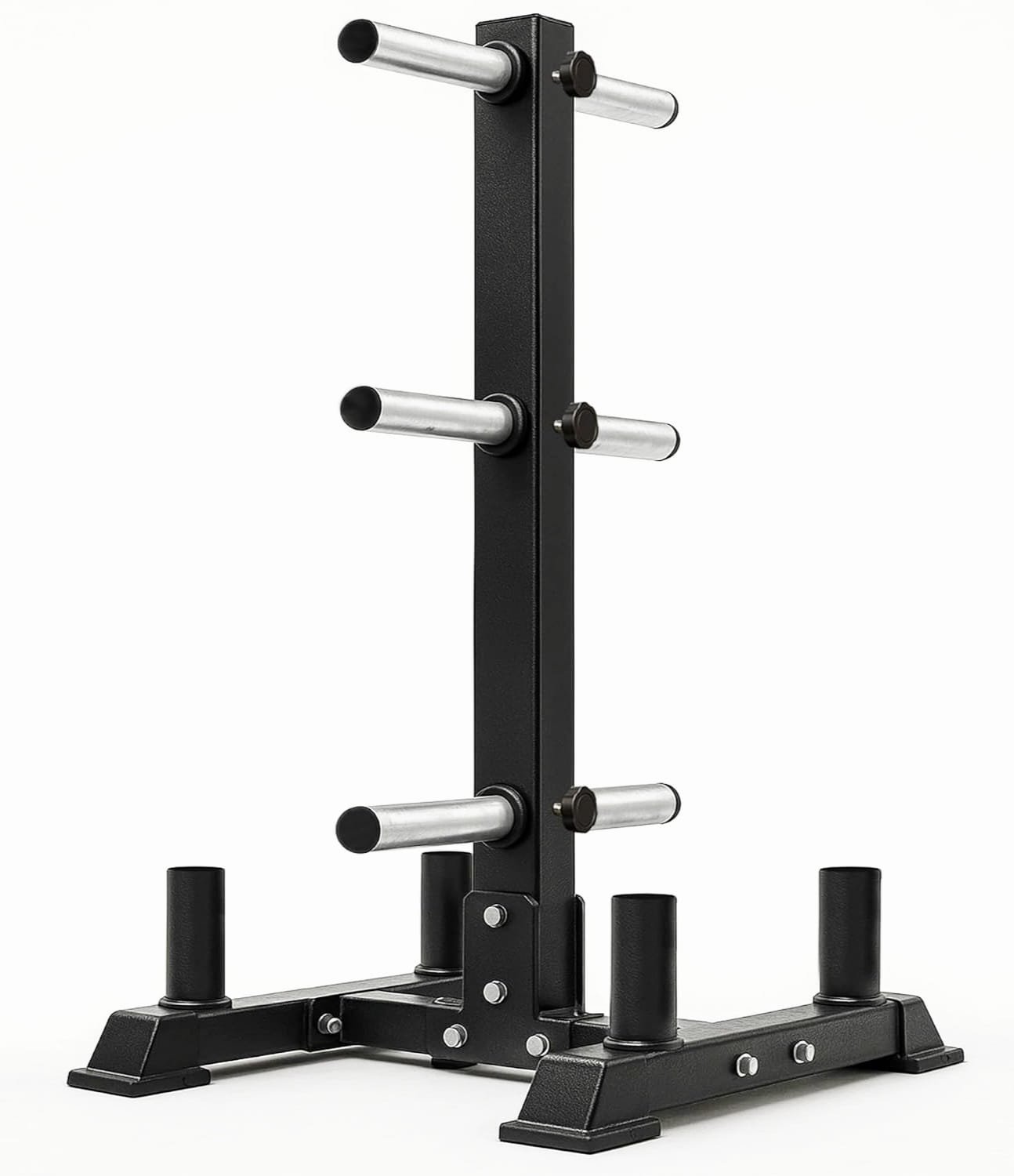 Miracle Fitness 3 Tier Olympic Plate Tree With 4 Bar Holder