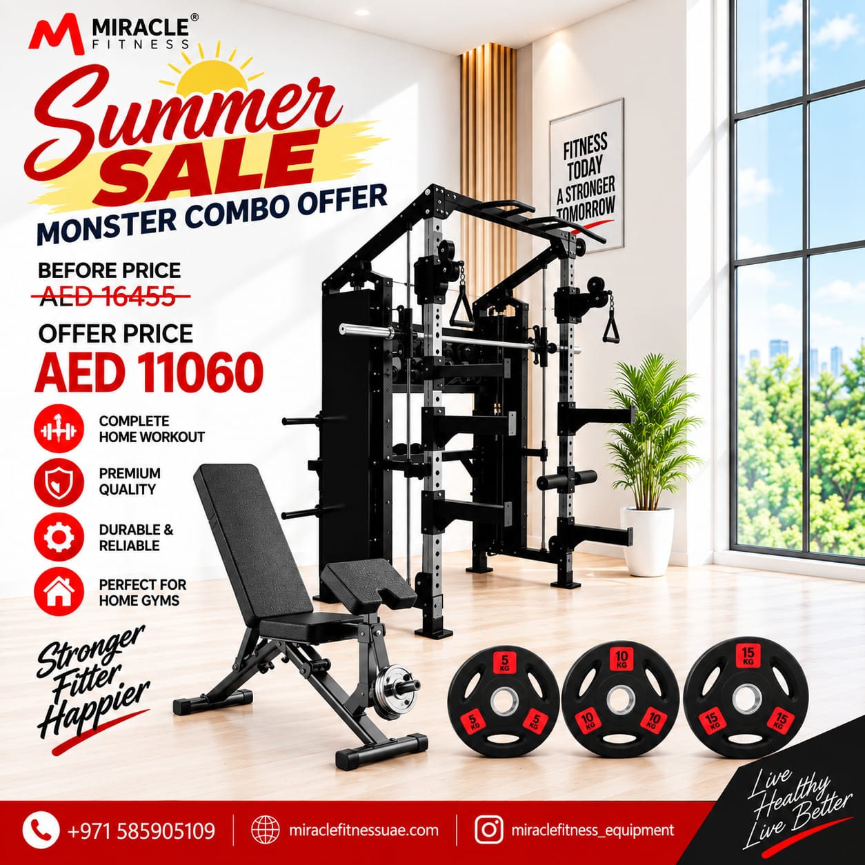 Monster All in One Home Gym Functional Trainer with Smith Combo