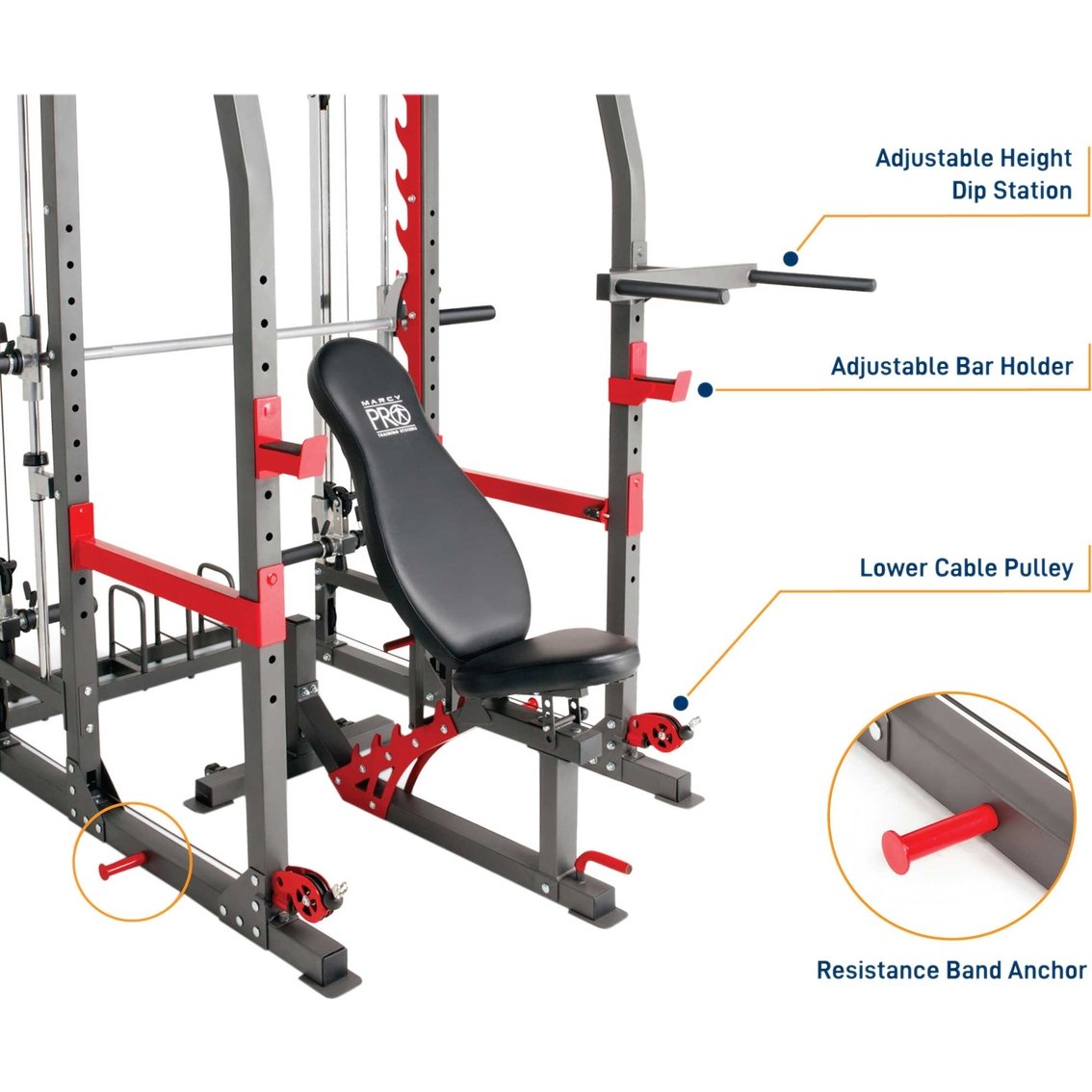 Marcy Pro Smith Machine Home Gym Training System Cage | SM 4903