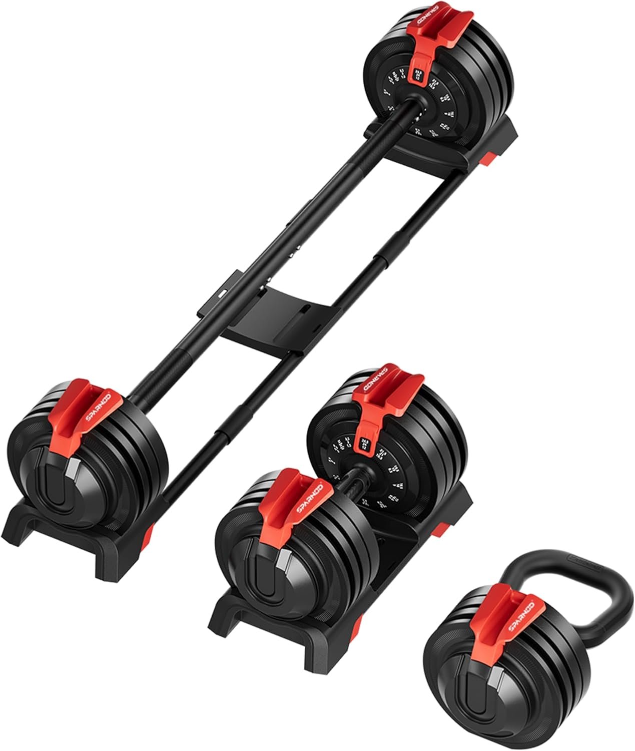 Body Strong Fitness SAD-25 Adjustable 3-in-1 Dumbbell Set,3–24kg