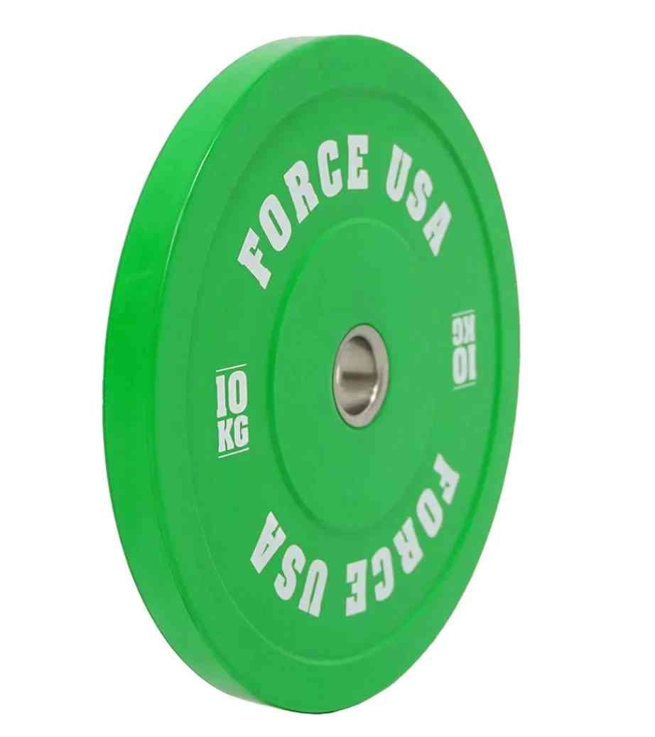Force USA Pro Grade Coloured Bumper Plates (Sold Individually), 10 Kg