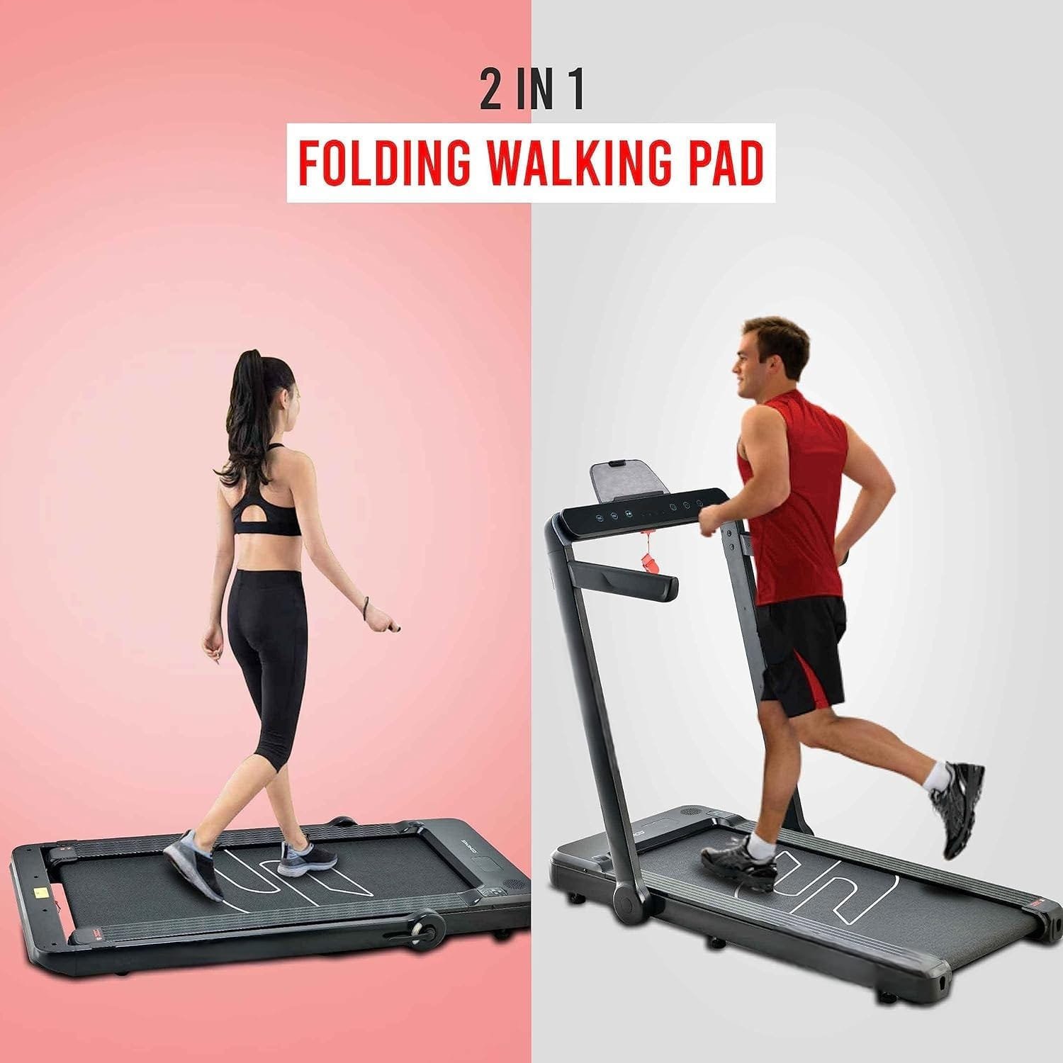 SPF Fitness Ultra Slim 2-in-1 Foldable Home Use Treadmill and Walking Pad