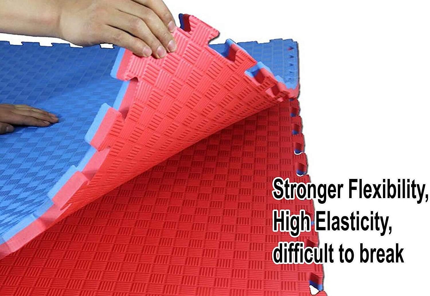 Miracle Fitness Eva Interlocking Foam Mat - Red/Blue 25mm