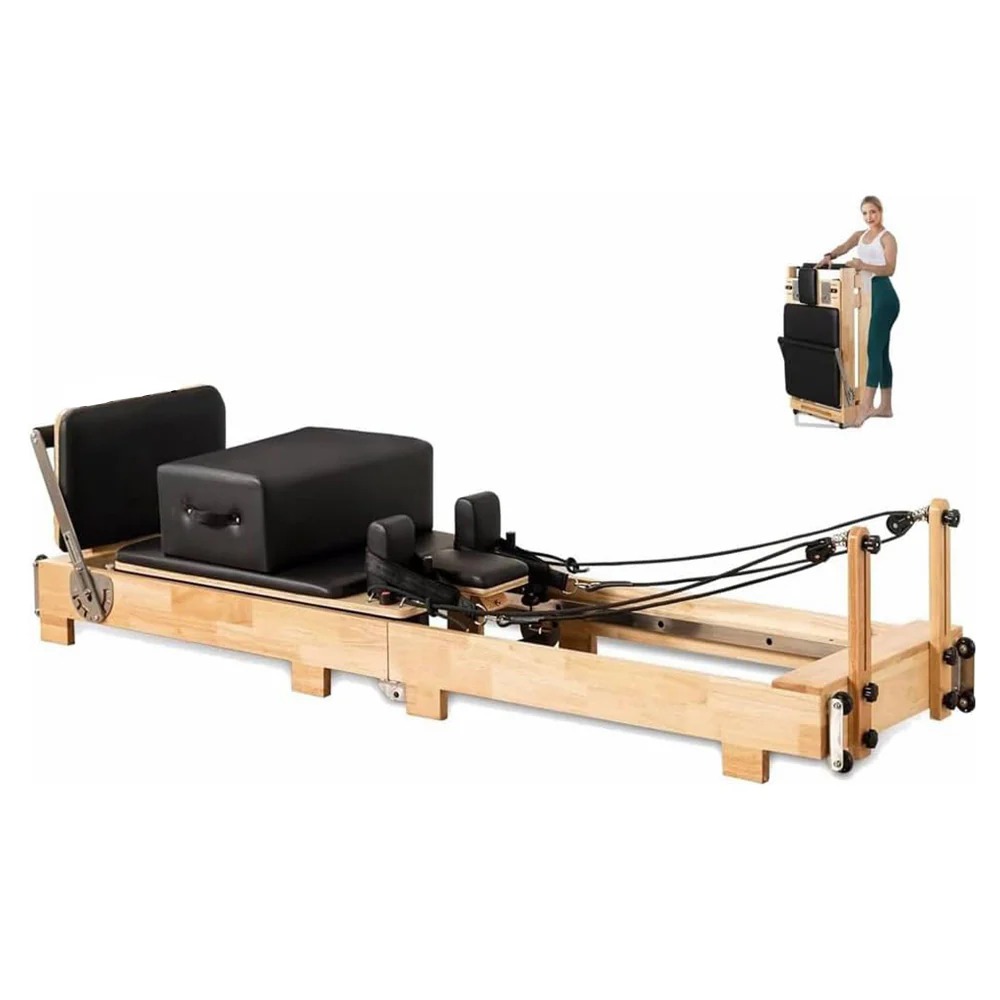COOL SSZ Folding Pilates Reformer Solid Wood with Core Bed