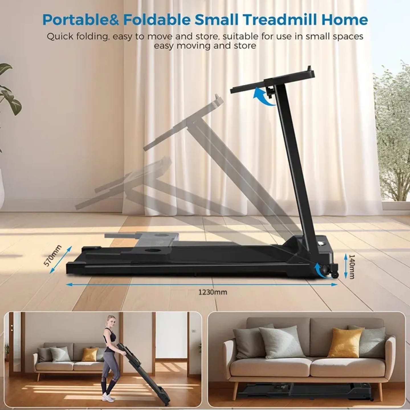 Body Strong Walking Pad Foldable Treadmill JC-530