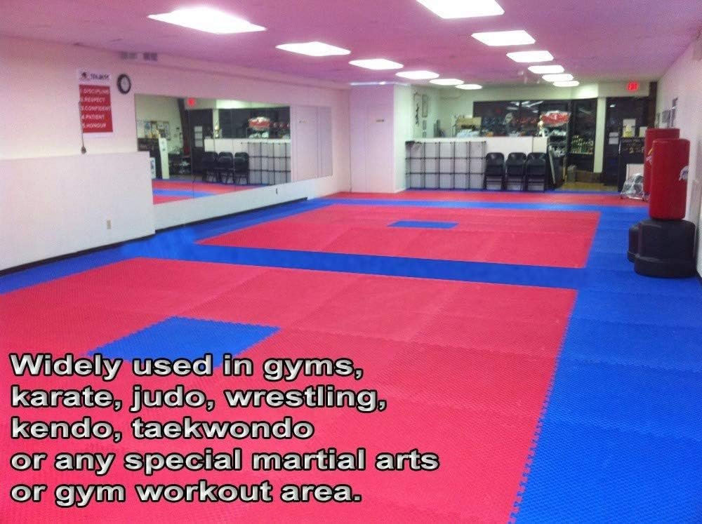 Miracle Fitness Eva Interlocking Foam Mat - Red/Blue 25mm