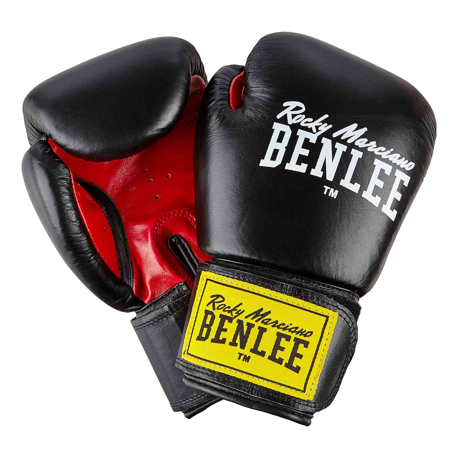 Benlee Sugar Deluxe Leather Boxing Gloves, Black/Red,14 Oz