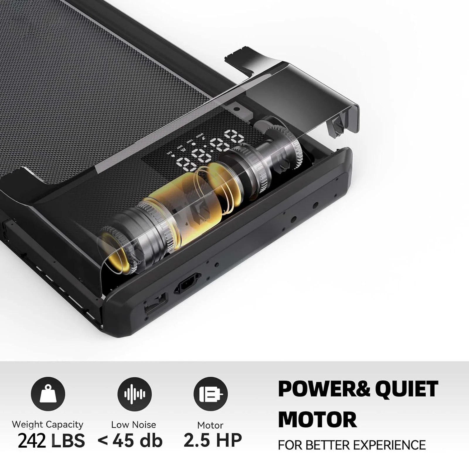 Miracle Fitness Foldable Under Desk Treadmill | Wireless Remote Control | LED Display