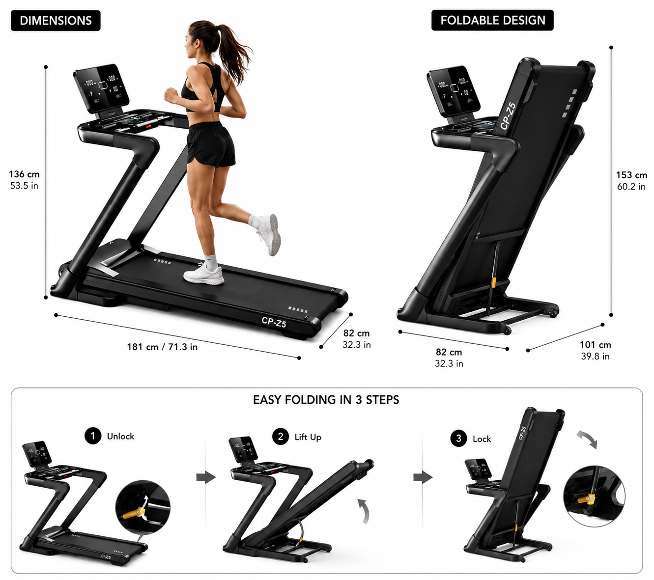 Miracle Fitness Smart Run Treadmill CP-5450 / 3.HP