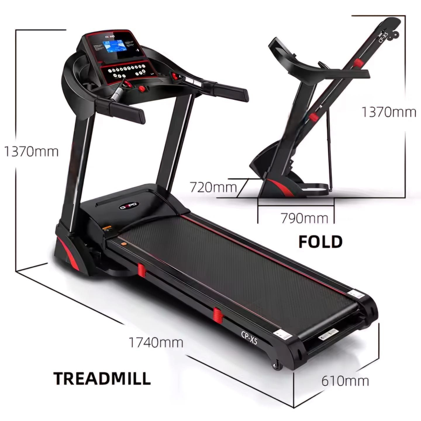 Miracle Fitness Home Use Treadmill CP- X5 / 3.5HP