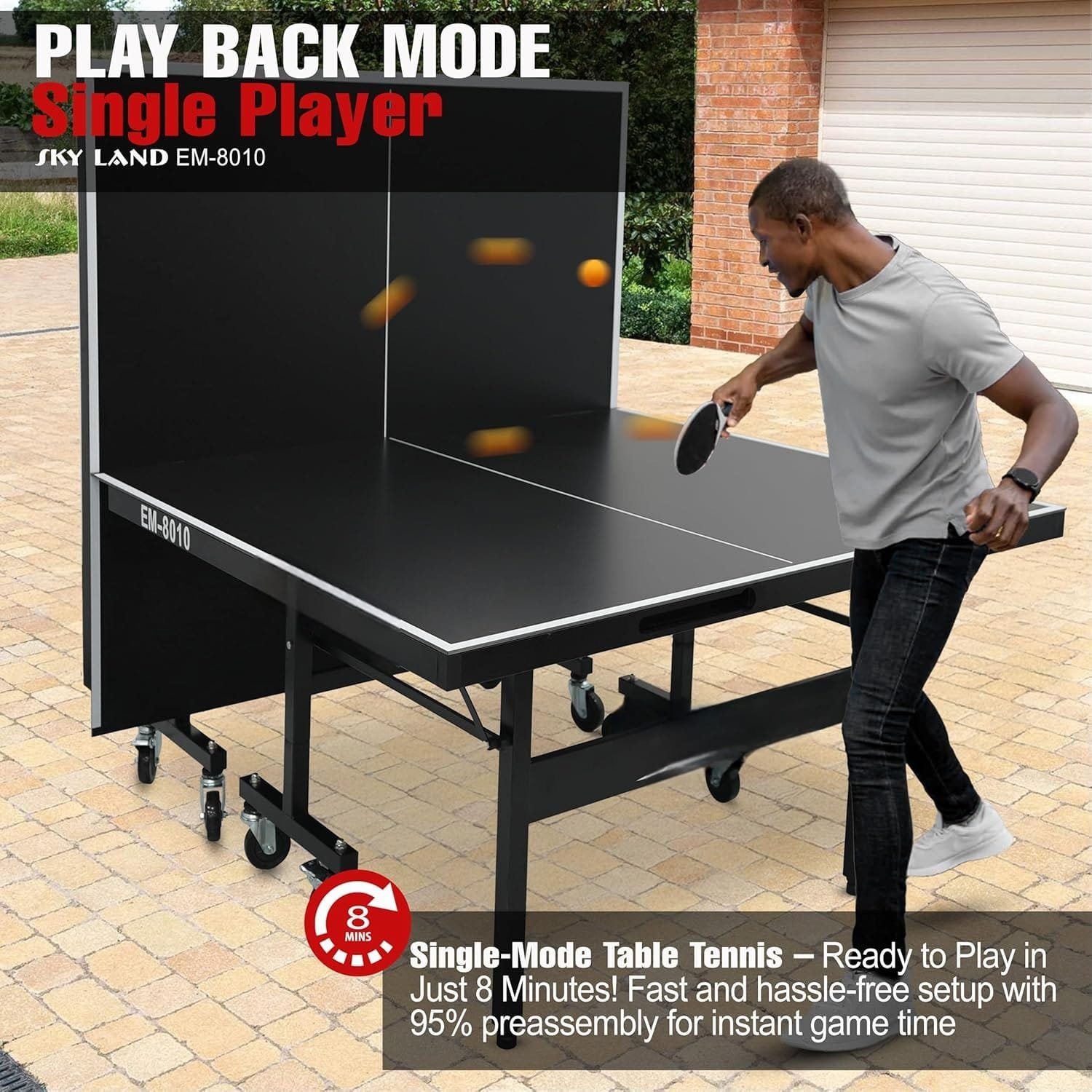 Sky Fit Outdoor Tennis Table 9x5 FT, Foldable with Waterproof Panels