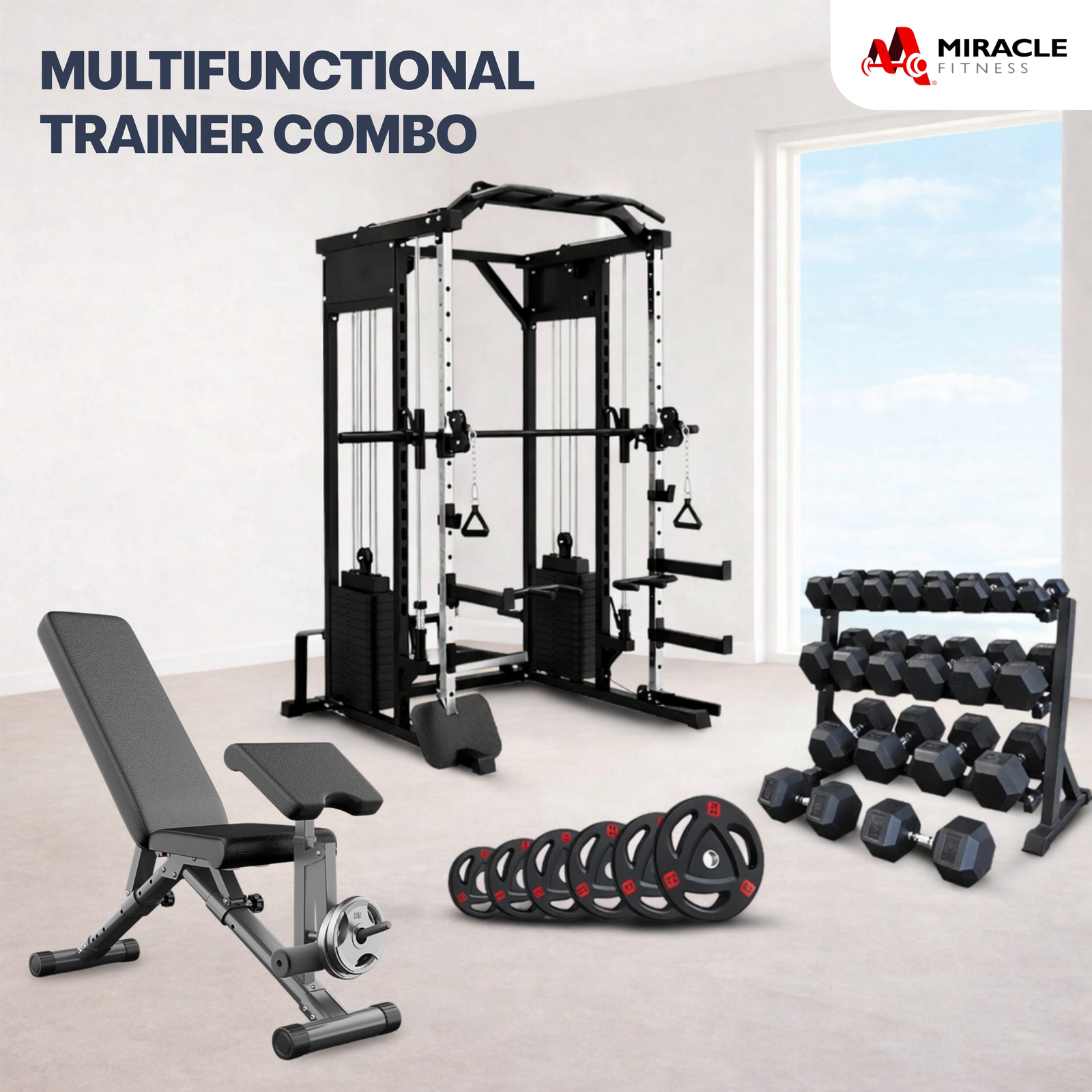 All-in-One Home Gym Functional Trainer Combo Set