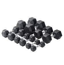 MIRACLE FITNESS HEX DUMBBELL 2.5KG TO 20KG SET WITH DUMBBELL RACK