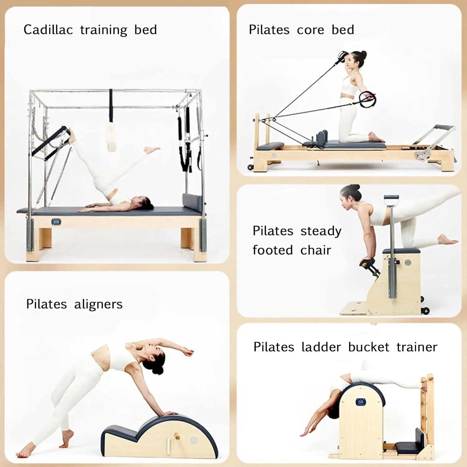 Body Strong MAX Pilates Reformer Combo Set of 5 – Maple Wood