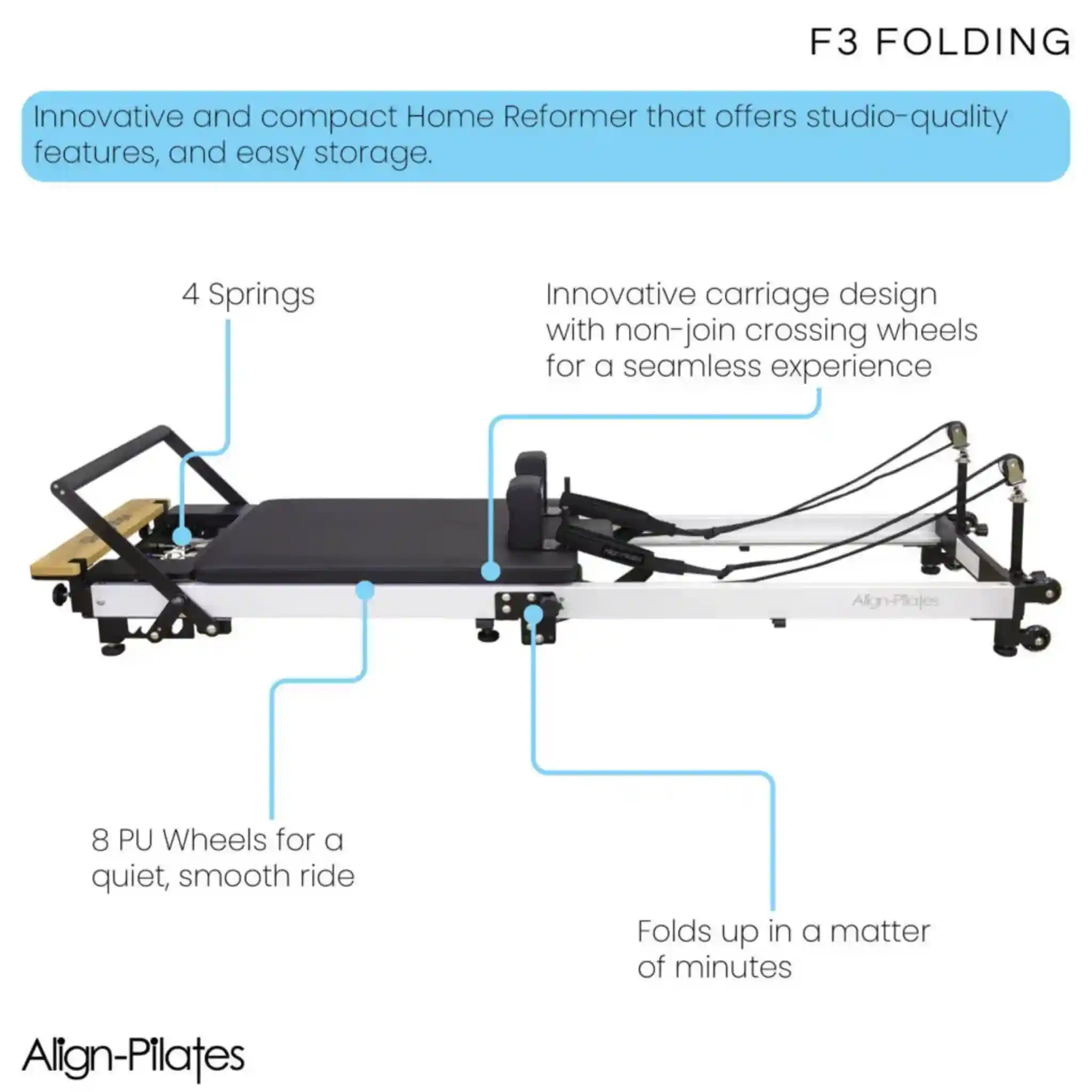 Align-Pilates F3 Folding Pilates Reformer