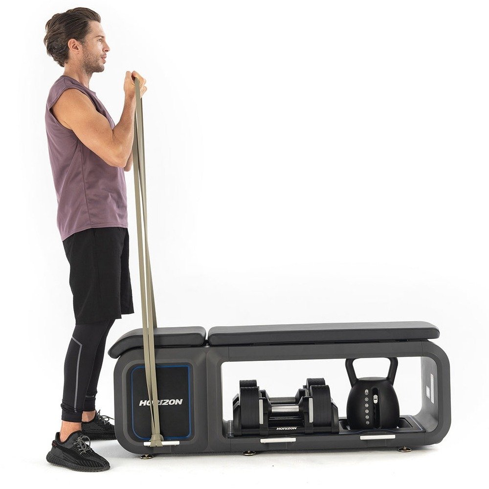 Horizon Fitness All-in-One Adjustable Bench with Dumbbells & Kettlebell
