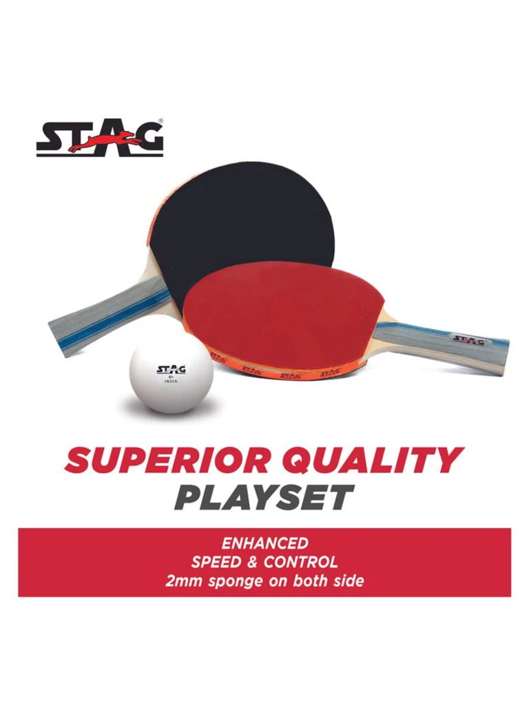 Stag 4 Star Table Tennis Playset| 2 Racquets and 3 Balls